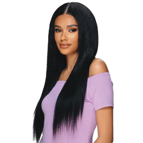 Perruque Yaki lisse et longue V-Part semi-naturelle Vivica Fox Juno