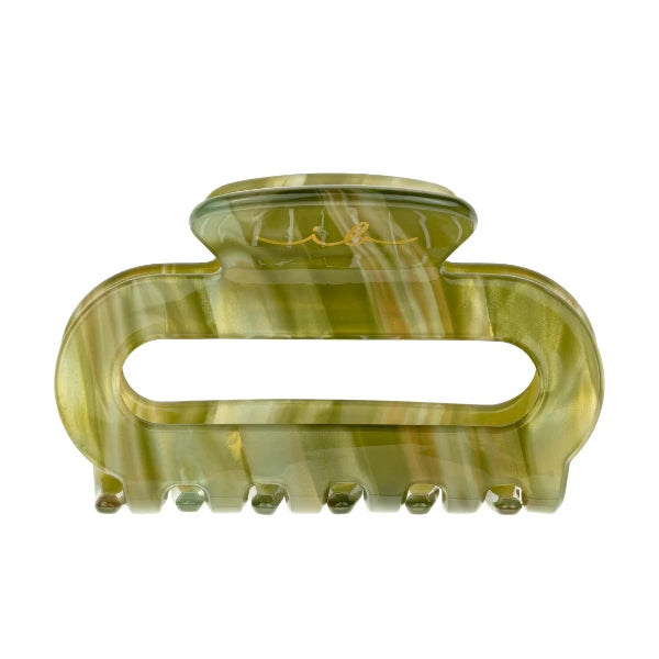 Pince à cheveux verte de taille moyenne pour cheveux épais