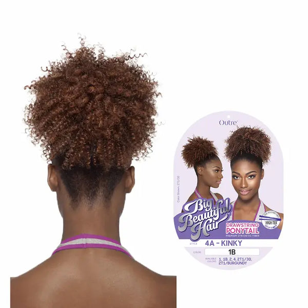 Postiche Synthétique Afro Puff Kinky 4A OUTRE vu de dos Collection Big Beautiful Hair 