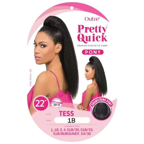 Postiche kinky straight POnytail Outre Pretty quick pony Tess