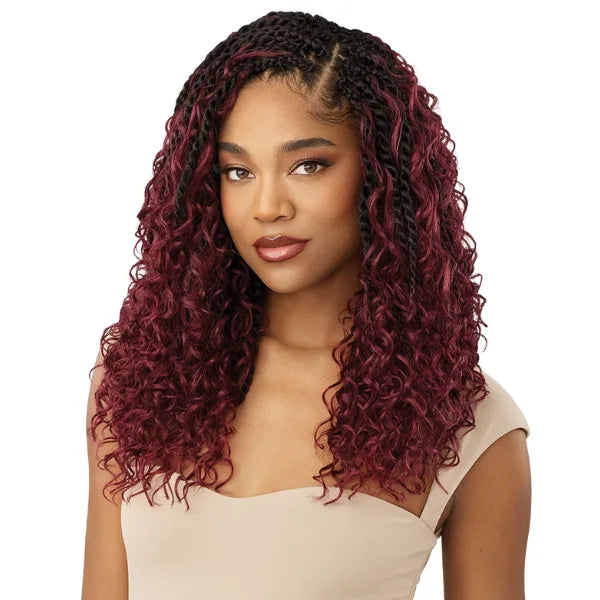Rajouts poue Crochets braids Boho Island Twist mi-long couleur burgundy Outré