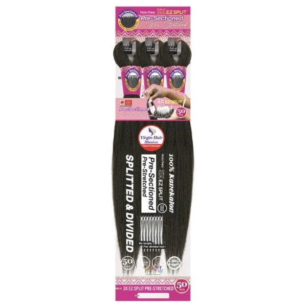 Mèches pour tresses pree-stretched anti-démangeaisons et anti-bactérienne couleur noir Janet Collection 50 pouces