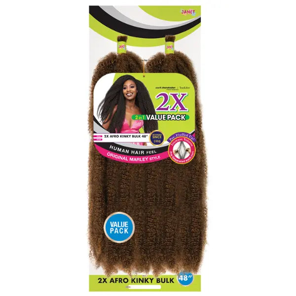 Mèches Afro Kinky Bulk 2X 48" - Janet Collection