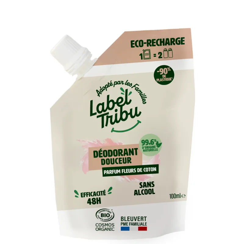 Recharge Déodorant Liquide Fleur de Coton Label Tribu 100ml