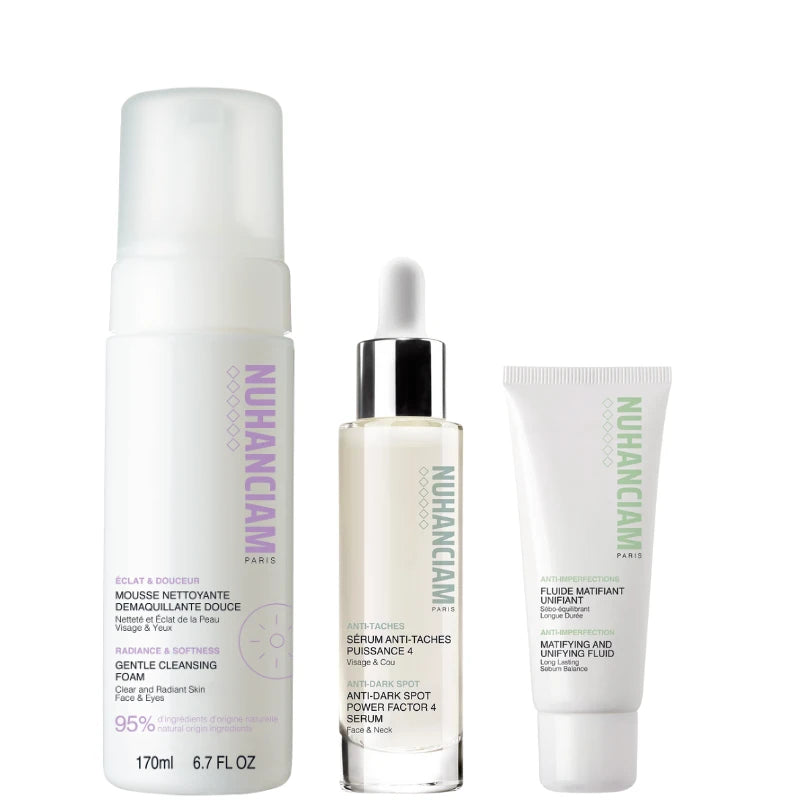 Routine anti-taches matifiante peau noire, mate, métissée Nuhanciam