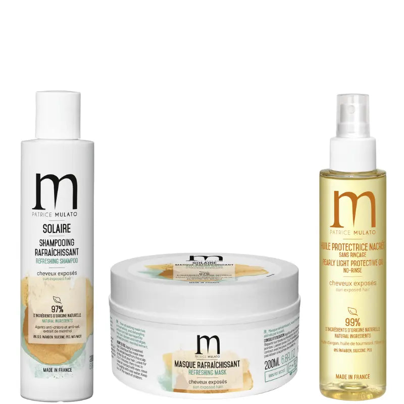 Routine Capillaire Rafraichissante Avant et Après exposition au Soleil Mulato