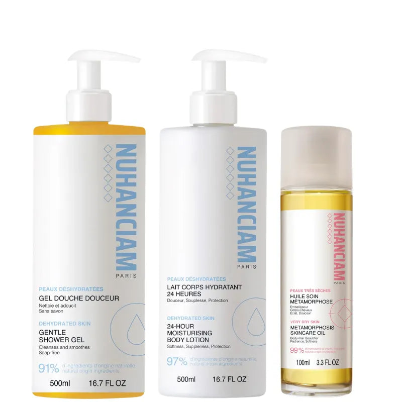 Routine Peau déshydratée Corps Nuhanciam Nettoie, hydrate et nourrt