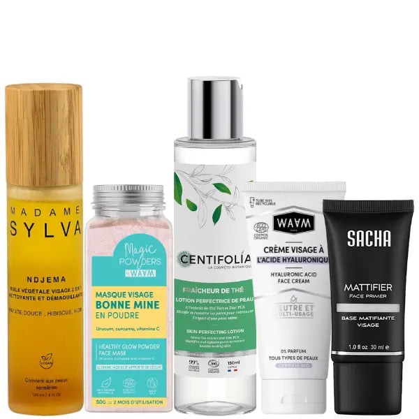 Soins visage nettoyants, purifiant, hydratant et matifiant avant le maquillage - Sélection DIOUDA