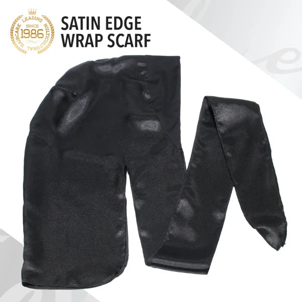 Foulard Satin Edge Wrap Scarf Noir - Evolve