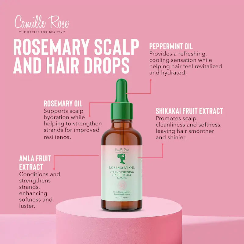 Sérum au Romarin Fortifiant et Apaisant pour Cheveux cassants et cuirs chevelus irrités Camille Rose 56ml