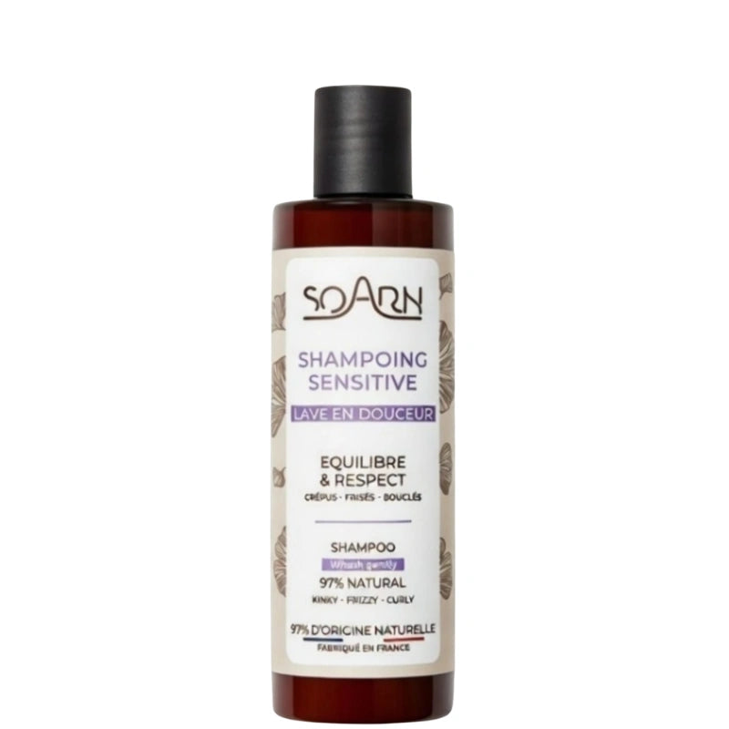 Shampoing Sensitive Equilibre et respecte les cuirs chevelus délicats SOARN 250ml