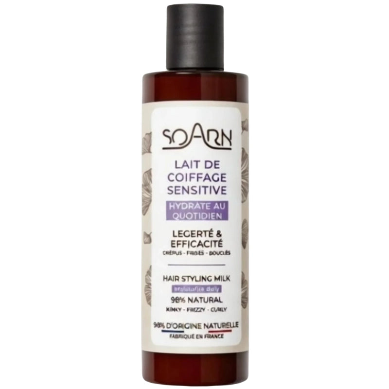 Lait coiffant Hydratant Quotidien Cheveux bouclés, frisés, crépus Soarn 250ml