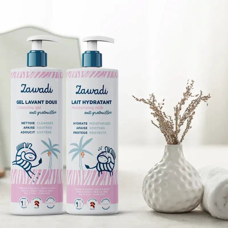 Duo lavant et hydratant pour Bébé et Enfant dès la naissance Zawadi