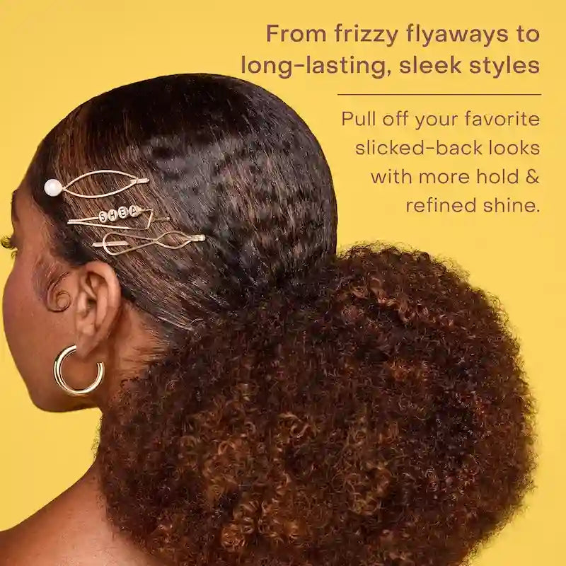 Gel coiffant à fixation forte efficace sur les cheveux crépus. Apporte brillance et définition