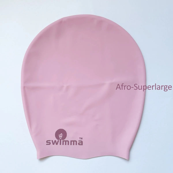 Bonnet de Natation Extra-Large en Silicone Imperméable de Qualité Supérieure Swimma Caps - Rose Dusty Pink. 36CM