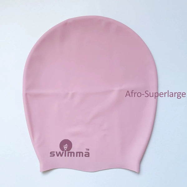 Bonnet de Natation Extra-Large en Silicone Imperméable de Qualité Supérieure Swimma Caps - Rose Dusty Pink.  36CM
