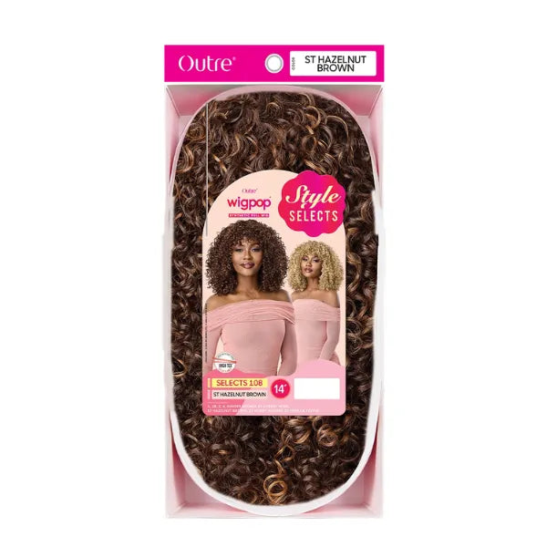 Perruque bouclée avec frange Wigpop 108