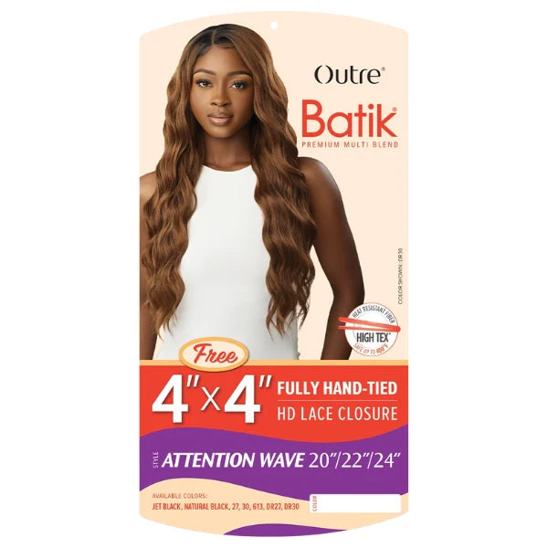 Tissage Attention Wave 3 pcs + Closure HD 4X4 - Outré