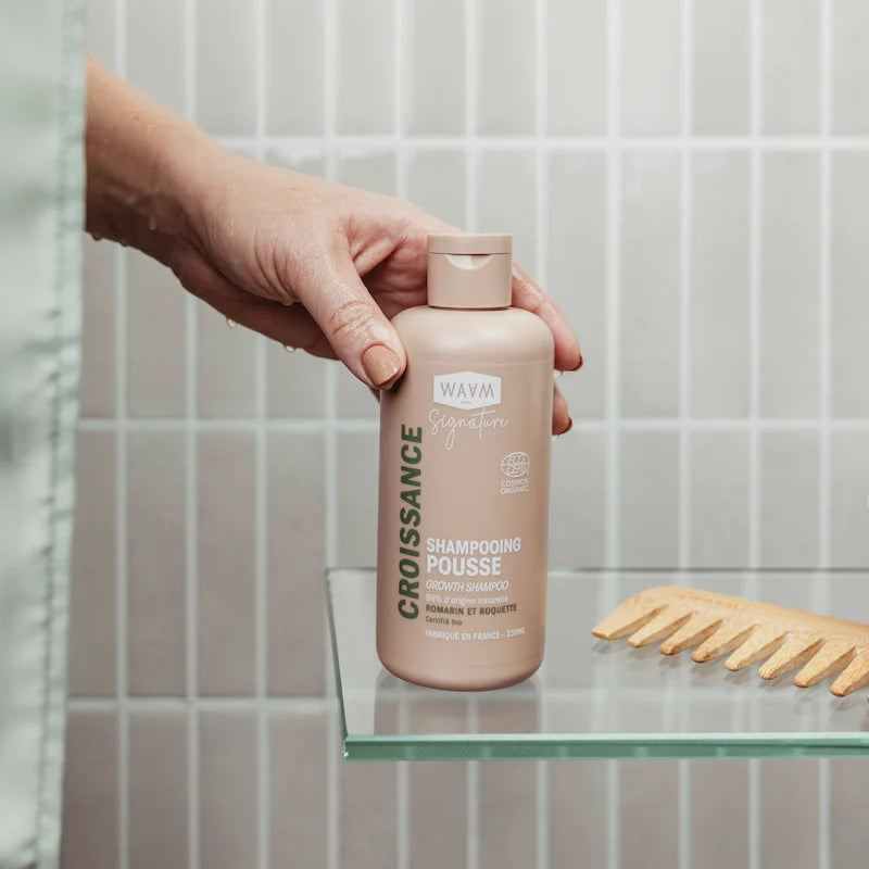 Shampooing Pousse Cheveux BIO au Romarin pour une meilleure densité capillaire WAAM