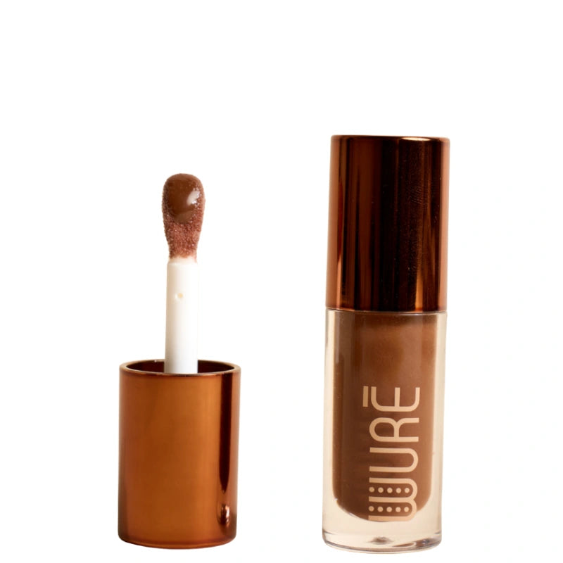 Huile à lèvres teintée marron Wuré Café Touba, nourrit et apporte un éclat naturel aux lèvres sur peaux noires