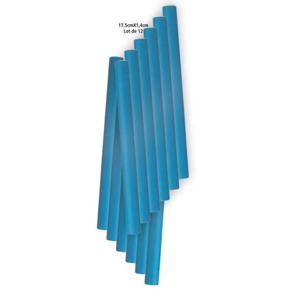 12 bigoudis flexi rods bleu 17.5cm