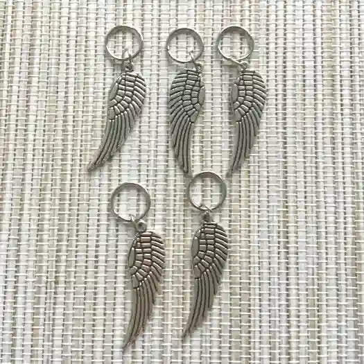 5 bijoux de cheveux tresses locks aile argent - Bijoux de cheveux - diouda
