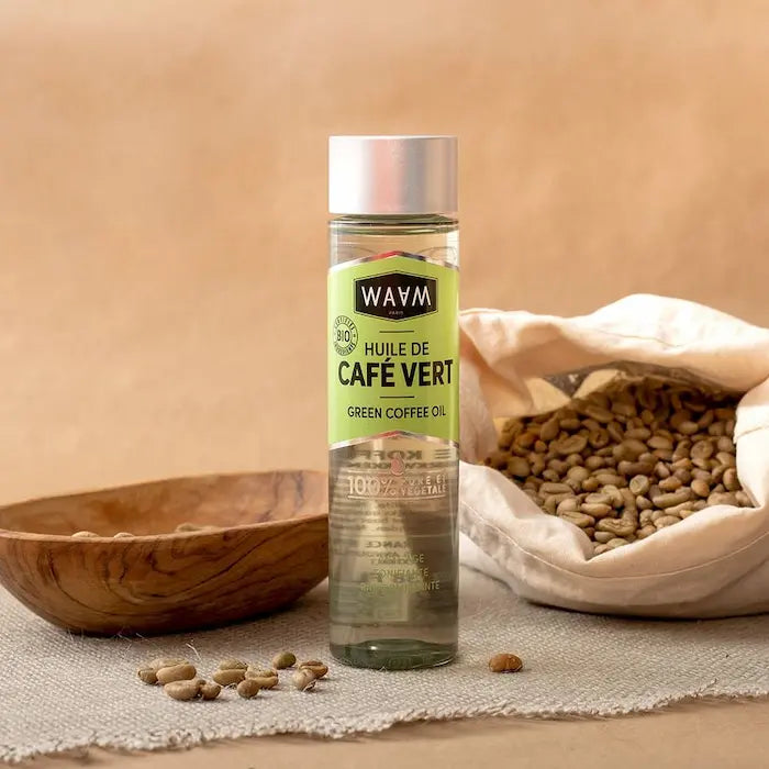 Waam - Huile de Café Vert BIO Anti-âge régénérante raffermissante Visage, Corps et Cheveux Flacon 100ml