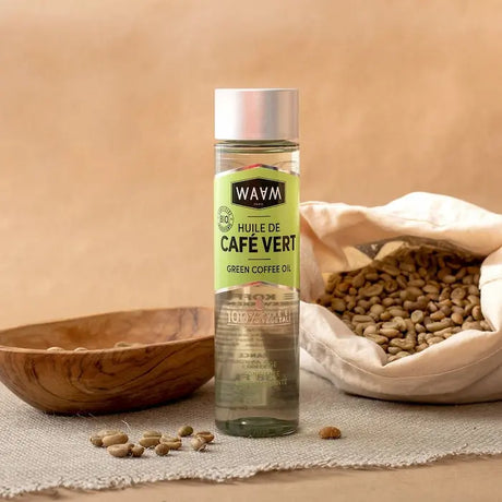 Waam - Huile de Café Vert BIO Anti-âge régénérante raffermissante Visage, Corps et Cheveux Flacon 100ml