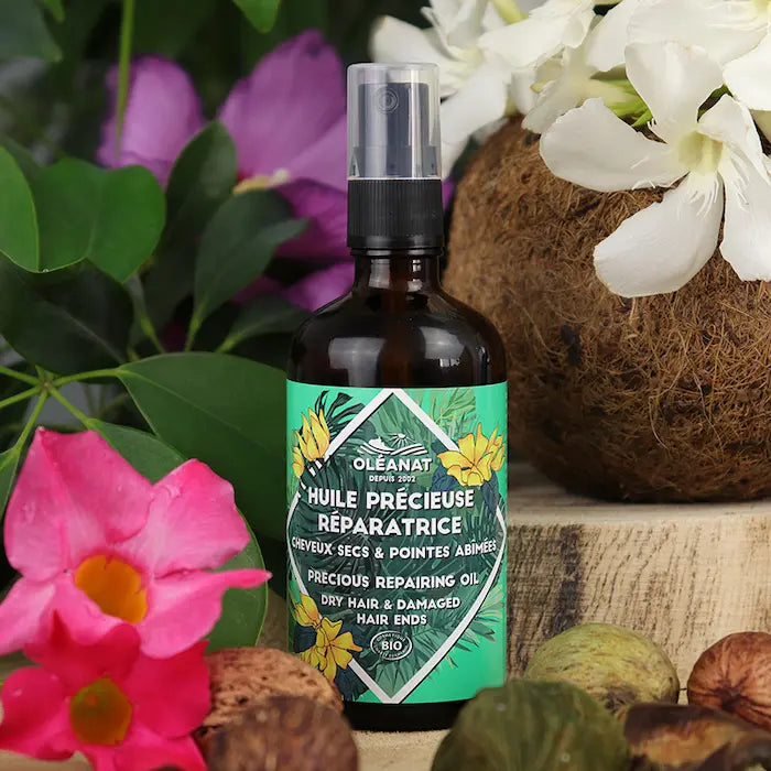 Huile précieuse réparatrice Bio. Nourrit les cheveux secs et abimés – Oléanat 100ML