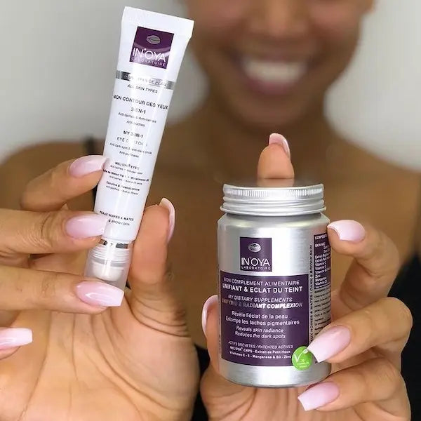 IN'OYA - Duo 2 soins Contour des Yeux Peau Noire anti cernes foncés