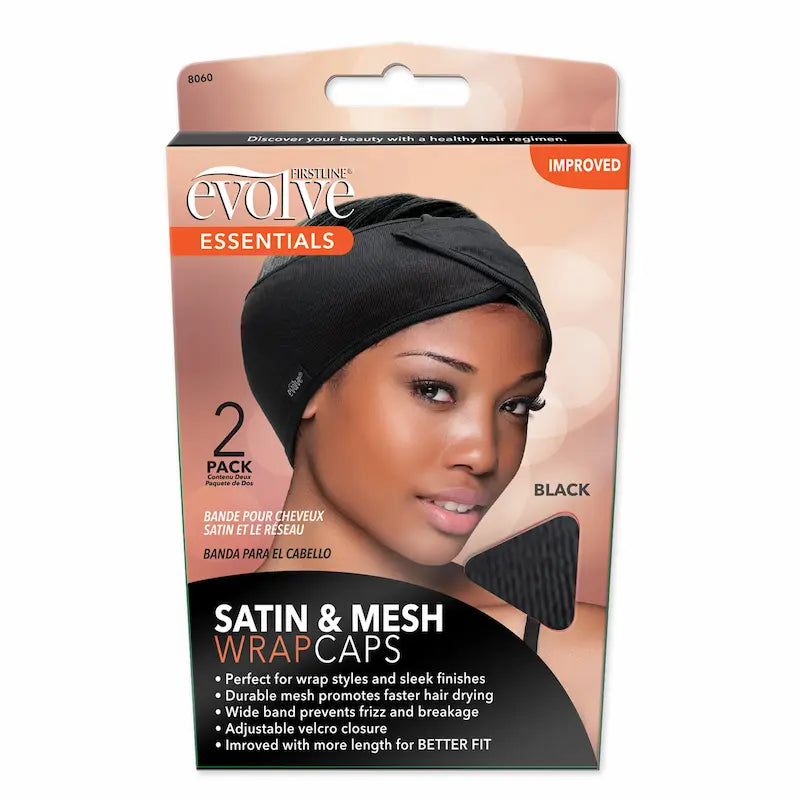 Bandeau de maintien nuit ou maquillage en satin et maille - lot de 2.