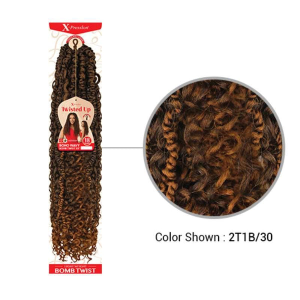 crochet braids curly ondulé naturel teinte 2T1B/30 - Outré Boho Wavy Bomb Twist 