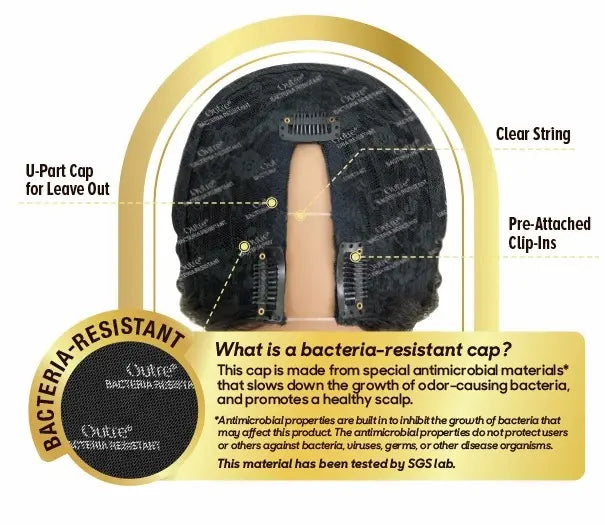 Bonnet u-part anti bactérien avec raie repositionnable.