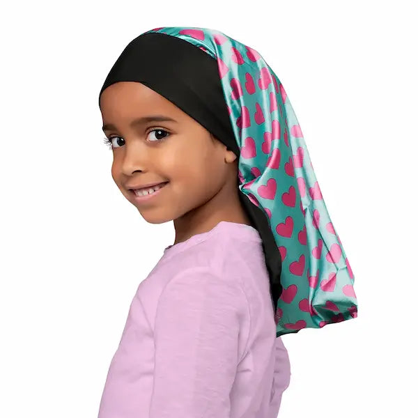 bonnet satin enfant long idéal pour les tresses ou locks des petites filles et garçons