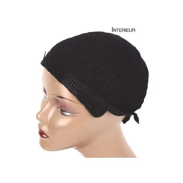 Bonnet tressé noir pour tissage ou crochet braids