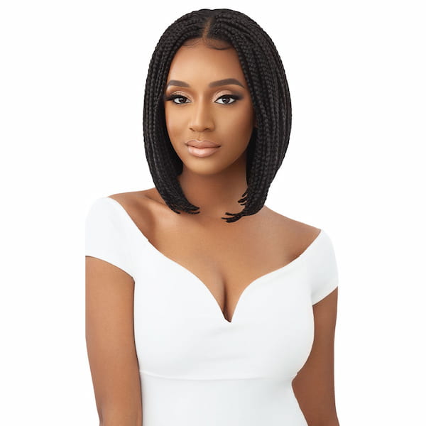 Perruque Tressée Lace 4X4 Outré BOX BRAID BOB TEINTE NOIRE