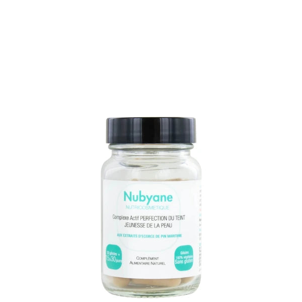 Cure de compléments alimentaires pour l'éclat du teint  et contre le vieillissement de la peau. Nubyane.