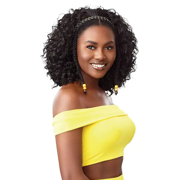 Perruque Frisée Tropical Tendrils Converti Cap Outré Noir 1B