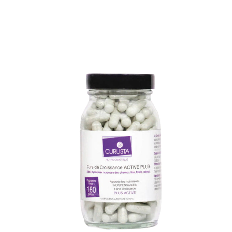 Complément alimentaire cheveux bouclé crépus cure de croissance active Curlista 180 gélules - Cure 3 mois