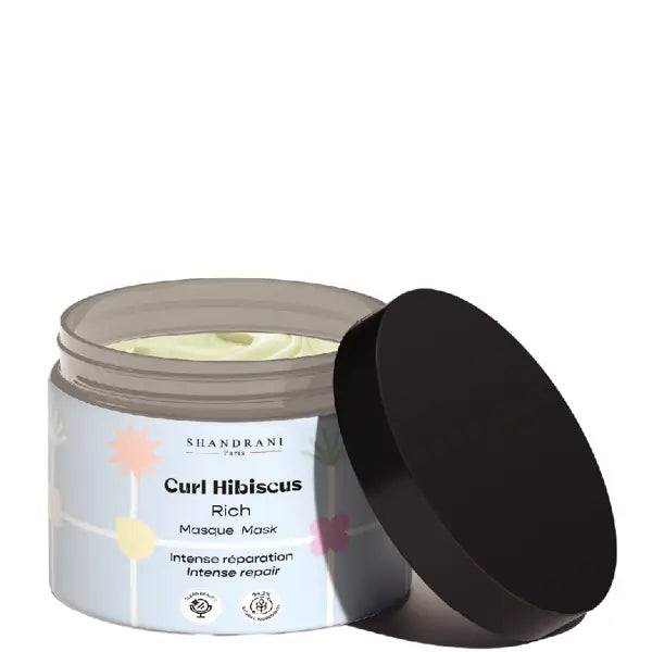 Masque Capillaire Réparation Intense. Curl Hibiscus - Rich. Hydrate, protège et stimule la croissance des cheveux ondulés, bouclés, frisés, crépus.