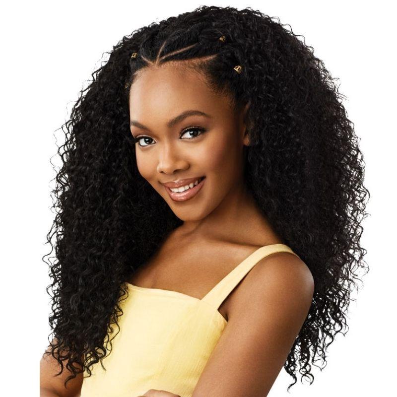 Perruque Curly K.O Converti Cap Perruque Outré en noir 1B