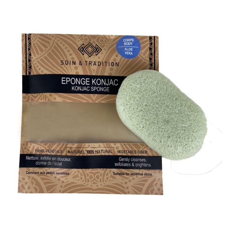 Eponge Konjac Corps Aloe Vera - Soin & Tradition - Eponge corps - diouda