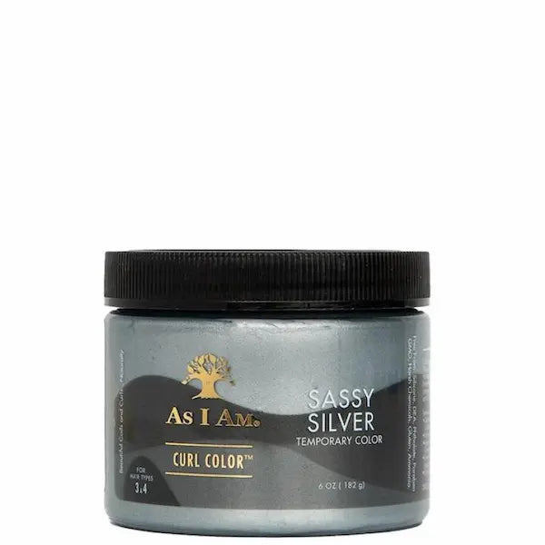 gel colorant cheveux afro gris argent - As I Am Curl Color Sassy Silver Gelée bouclante colorante temporaire.