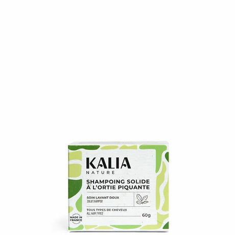Kalia Nature Shampoing Solide à l'Ortie Piquante soin lavant doux nettoie les cheveux et aide à réduire les pellicules.