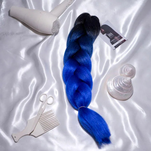rajouts cheveux mèches à tresser bleu Tie and Dye Becca - Mama Rose 