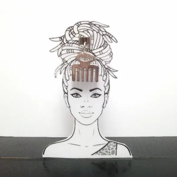 My Afro Touch - Bijou de cheveux tresses et locks fait main -  Adinkra Duafe Argenté