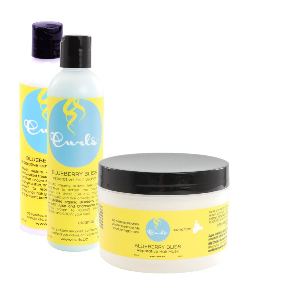 Wash Day Soins Cheveux Abîmés Secs CURLS Blueberry Bliss