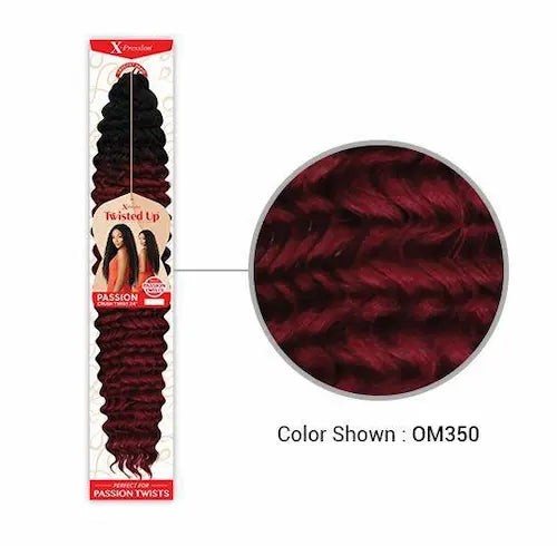 Passion Jerry Curl 22 pouces Meches X-Pression Twisted Up Outre Couleur Roux OM350