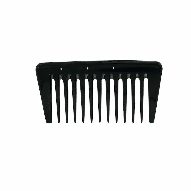 Peigne afro avec graduation en ébonite flexible.