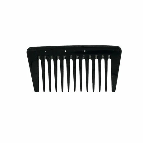 Peigne afro avec graduation en ébonite flexible.